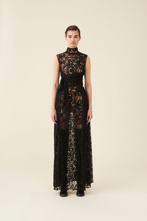 co.go fall winter 2023-2024 black lace dress