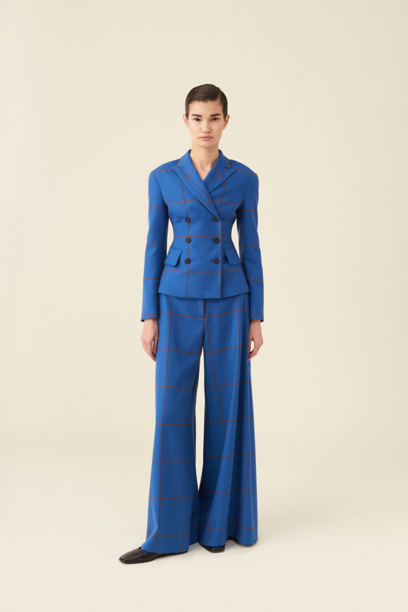 co.go fall winter 2023-2024 blue wool women suit