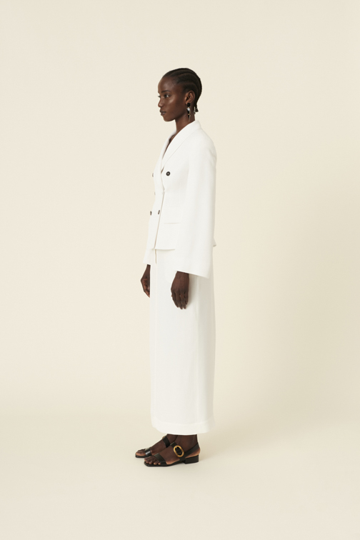 maison cogo ss2024 total white outfit