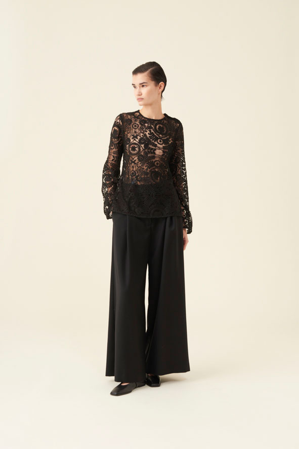 co.go fall winter 2023-2024 lace top black trousers