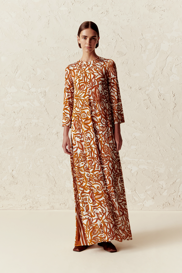long printed dress spring summer 2025