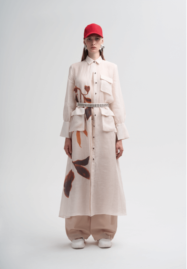 womenswear layered look botanical print