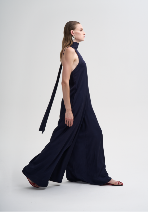 long woman jumpsuit dark blue
