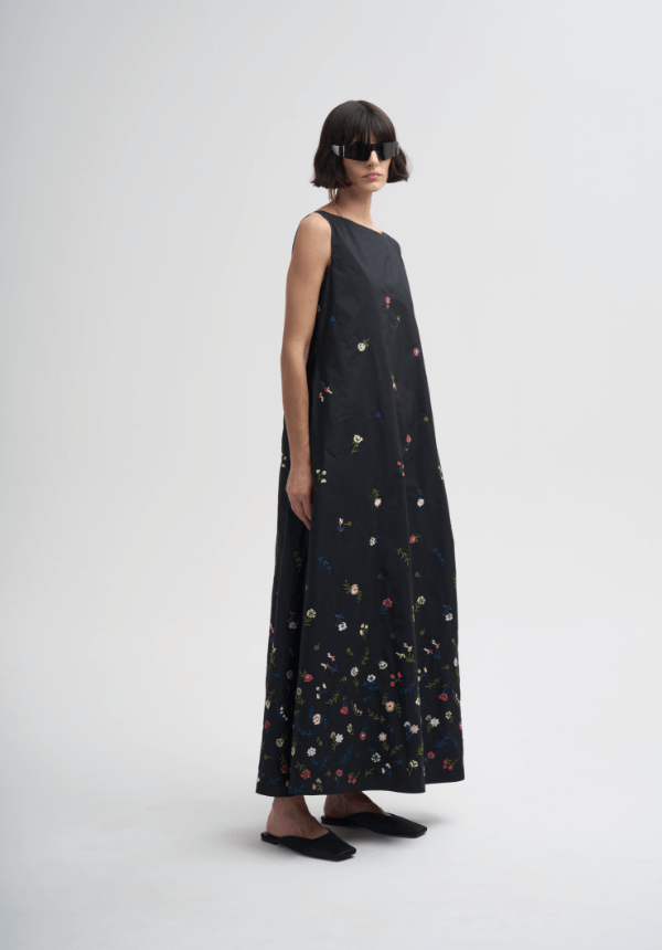long dress dark with flowers